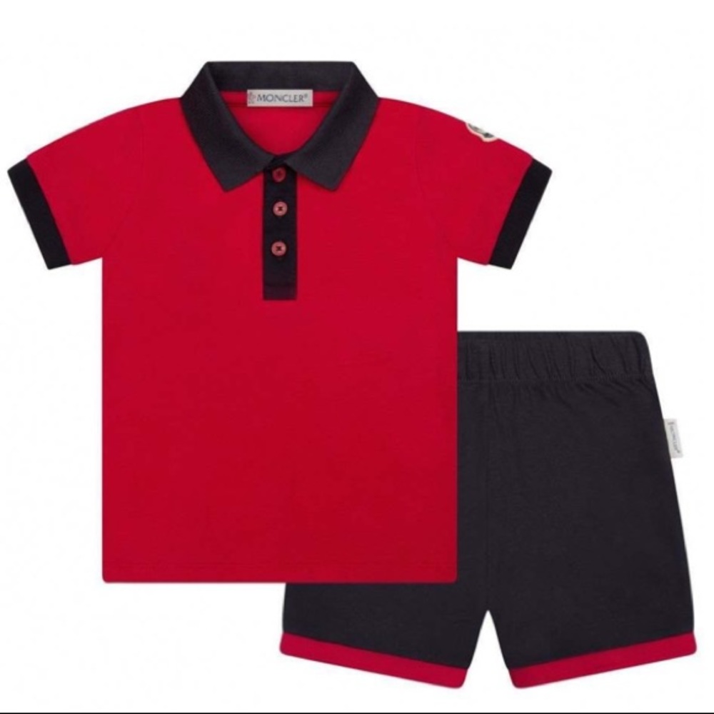 Moncler baby boy red and navy set 12-18M